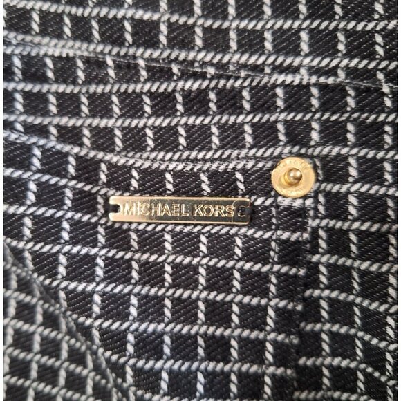 EUC Michael Kors Womens Leggings Slacks Pants Black White Check/Size Large - Picture 4 of 6